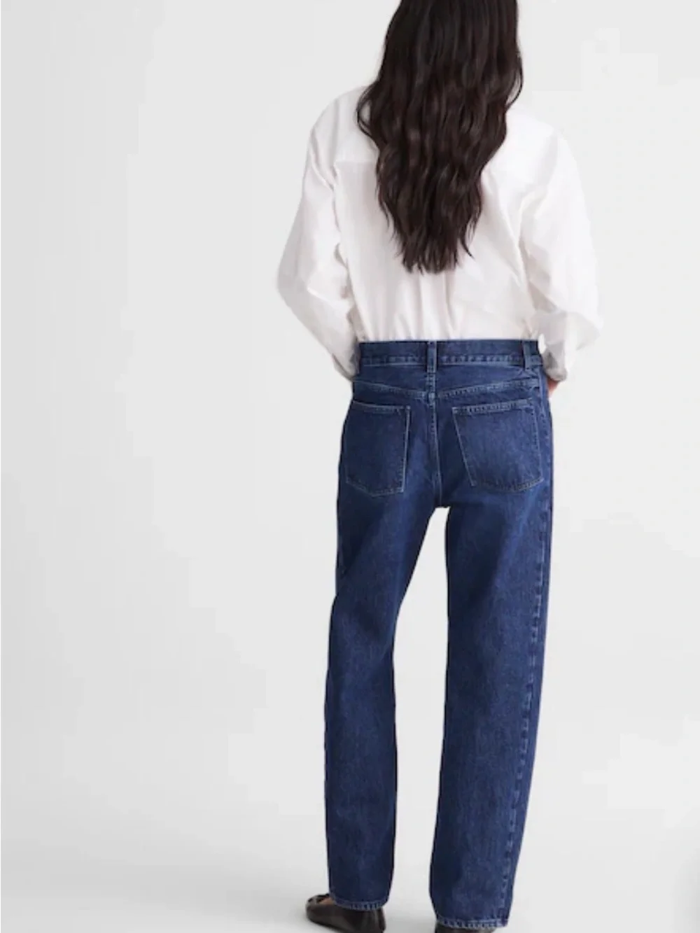 Madewell Pieced Barrel-Leg Jeans Rigid Cotton Blue Denim Mckinney Wash Sz.26 FLA